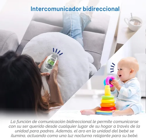 Vista 7 de Monitor para bebés de audio digital VTech Communications Safe and Sound, Monitor con una unidad para padres, Blanco/Plateado