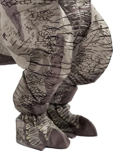 Vista 5 de Party City Disfraz inflable de dinosaurio Gianotosaurus para adultos, mundo jurásico, incluye caja de sonido y ventilador, talla única