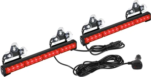 Vista 9 de ASPL - Barra de luz LED intermitente de emergencia de 2 x 16.8 pulgadas, para asesor de tráfico. Barra de luz estroboscópica de 32 LED con 26 Ámbar