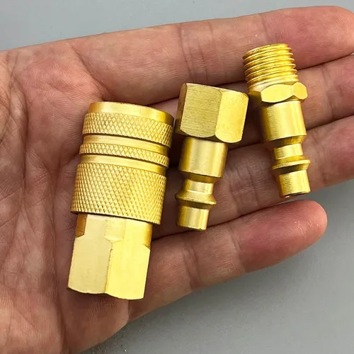 Vista 4 de Kit de acoplador y enchufe de aire de latón macizo NPT de 1/4", accesorios para compresor de aire, kit de manguera de compresor de aire, 10
