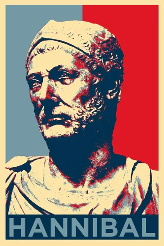 Vista 2 de Póster de Hannibal Barca con texto "Hope" (11.693 x 16.535 in)