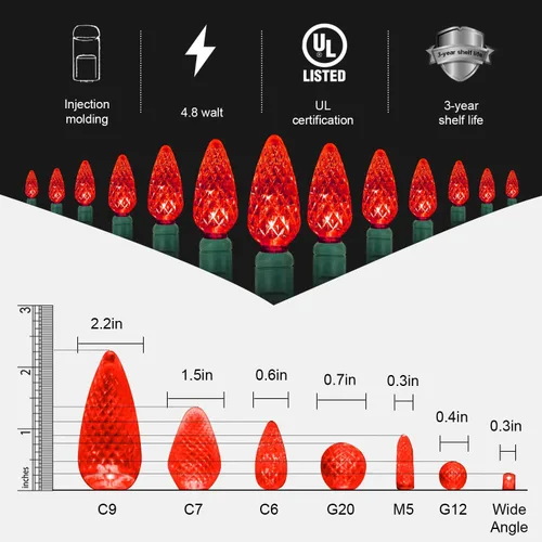 Vista 5 de 70 luces rojas de Navidad – 35.5 pies, luces LED rojas de Navidad para exteriores, grado comercial, impermeable, decoraciones del día de San