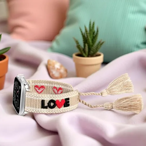 Vista 2 de Pulsera bohemia compatible con Apple Watch Band de 1.614 in/1.496 in/1.575 in 1.929 in/1.772 in/1.811 in/1.732 in/1.654 in, correa multicapa hecha a