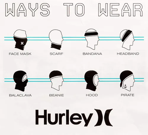 Vista 3 de Hurley Máscara facial ligera multiusos con tecnología que absorbe la humedad Azul