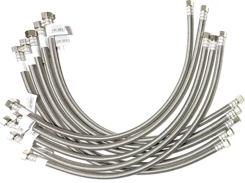 Vista 22 de Conector de línea de suministro de agua para grifo de acero inoxidable trenzado, línea de suministro para grifo - rosca de compresión hembra de 3/8