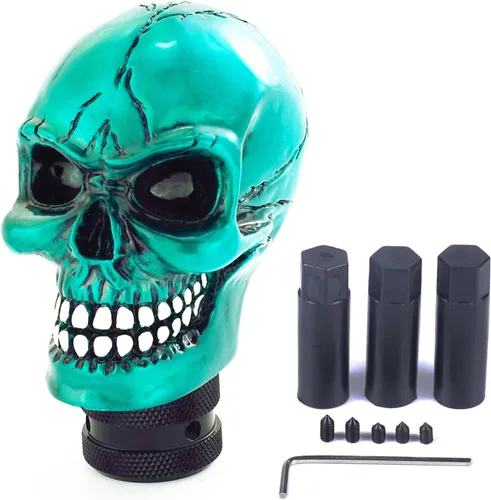 Vista 11 de Pomo de palanca de cambios manual de cabeza de calavera pequeña Negro