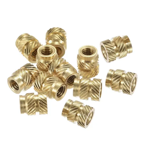 Vista 22 de uxcell Tuercas de inserción moleteadas, 80 piezas M2 x 3 mm L x 3.5 mm DI 3D Impresión de tuercas de latón Tuercas de rosca hembra Insertos de latón