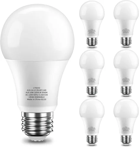 Vista 10 de Bombillas LED regulables, bombilla LED equivalente a 60 W, 2700K luz blanca suave, 9.5 W, 800 lúmenes, base estándar E26, CRI80+, bombilla