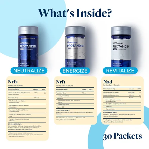Vista 2 de LifeVantage Protandim Tri-Synergizer Suplemento System, NRF1, NRF2 y NAD