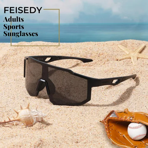 Vista 7 de FEISEDY Gafas de sol deportivas para hombres, mujeres y adolescentes - Béisbol, ciclismo, ciclismo UV400 protección B2388