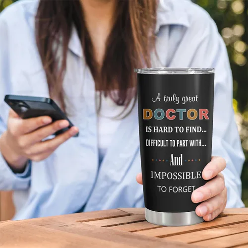 Vista 4 de Vaso de 20 onzas, regalo de agradecimiento al médico/graduación para hombres/mujeres, regalo de jubilación/día del médico para Dr./MD Cup 1 unidad