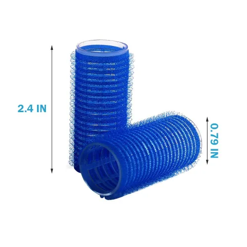 Vista 6 de 12 rizadores de pelo de plástico para cabello medio corto, rizador de pelo sin calor para flequillo, crea un peinado rizado natural, azul