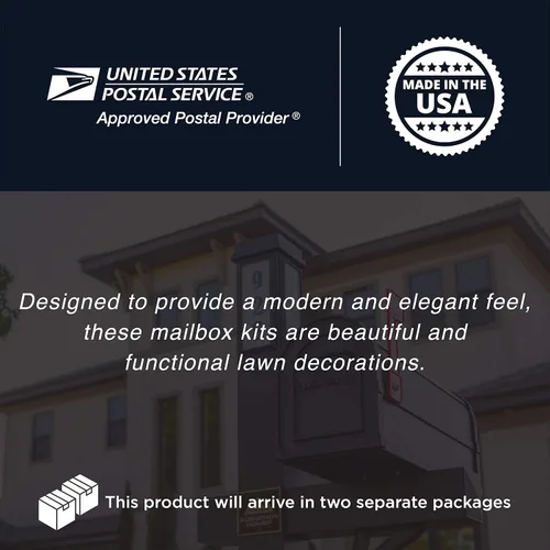 Vista 7 de Buzón de alta calidad con dirección de número personalizado con poste y luz solar Diseño de poste duradero de aluminio Dirige fácilmente al Negro