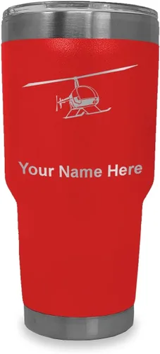 Vista 38 de LaserGram Vaso aislado al vacío de 20 onzas, helicóptero 2, grabado personalizado incluido (negro)