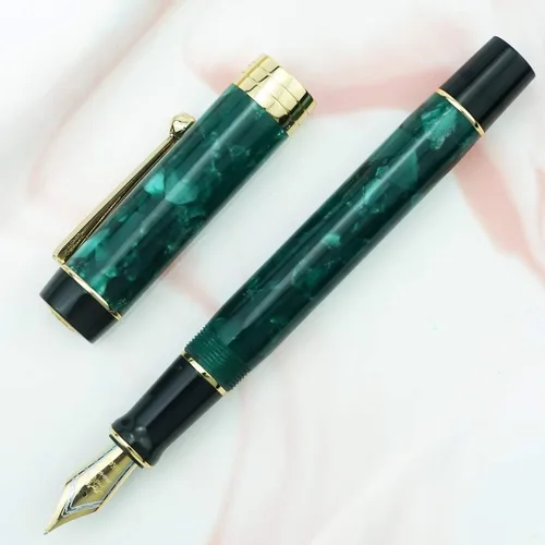Vista 24 de Jinhao 100 - Pluma estilográfica de estilo clásico en celuloide, instrumento de escritura suave con punta #6, juego de pluma con convertidor
