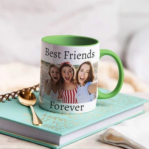 Vista 3 de Tazas de café con foto personalizada, 11 onzas, color negro con imagen, texto, regalos personalizados, taza de cerámica personalizada, gran regalo