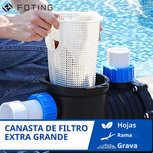 Vista 5 de FOTING Bomba de piscina interior/sobre el suelo, bomba de piscina autorecortable de alto flujo de 1.5 pulgadas y 2 pulgadas, conectores de entrada