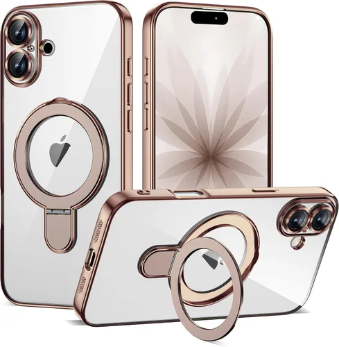 Vista 170 de Funda compatible con iPhone 12 con soporte de anillo magnético invisible [compatible con Mag-Safe] [Protector completo de lente de cámara] Funda