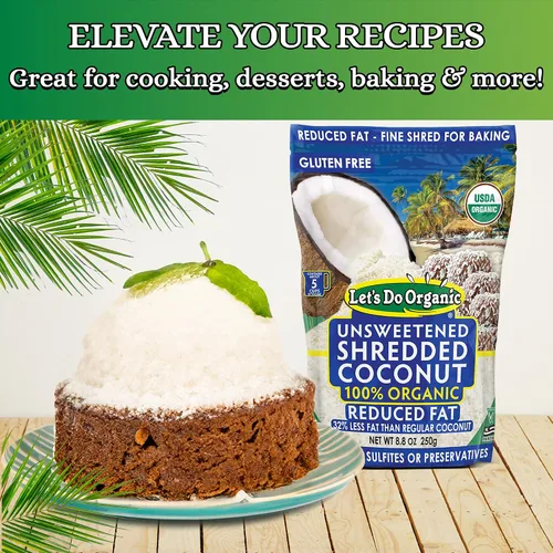 Vista 2 de Let's Do - Coco orgánico rallado reducido en grasa, bolsas de 8.8 onzas (paquete de 12) Perfect for Baking, Reduced Fat, Paleo Friendly, Non-GMO