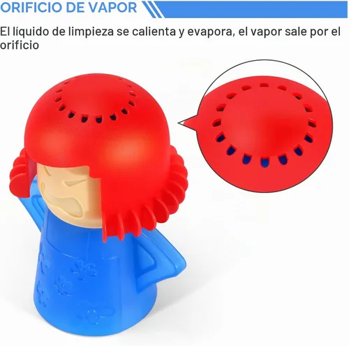 Vista 5 de Spardar Angry Mama - Limpiador de vapor para microondas Angry Mama, paquete de 2 limpiadores de microondas para cocinas, la forma divertida y fácil
