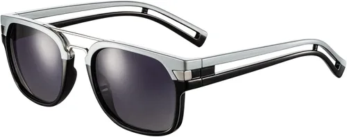 Vista 2 de Donahugh Gafas de sol de diseñador para hombres y mujeres, gafas de sol polarizadas retro