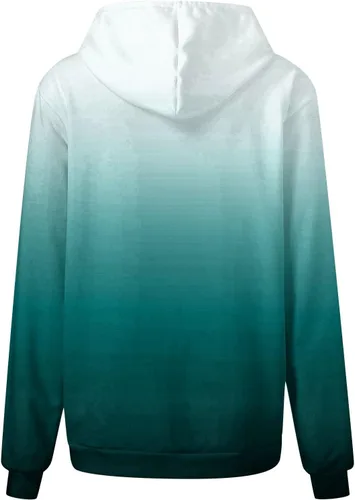 Vista 3 de Sudaderas con capucha de gran tamaño para mujer, diseño de teñido anudado, manga larga, casual, ajuste holgado, con capucha