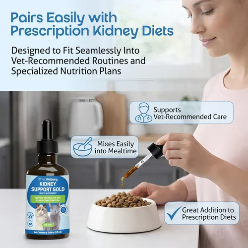 Vista 8 de Pet Wellbeing Soporte renal Gold para gatos – Apoya la función renal normal y la desintoxicación, hidratación saludable y energía con Rehmannia