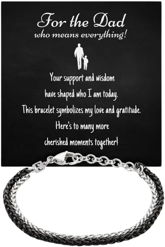 Vista 17 de Galis Pulsera Dvir para hombre, acero inoxidable para hombres, pulseras de cadena de cuerda que no se deslustra, regalo de cumpleaños elegante