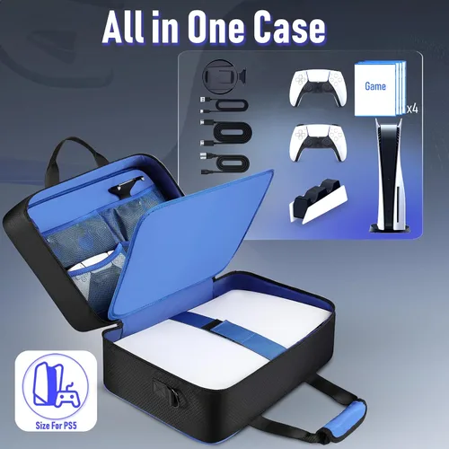 Vista 2 de COMECOI Carrying Case for PS5, Travel Case for PS 5 Protective, Large Capacity Storage Bag Compatible with Playstation 5 Disk Digital Edition