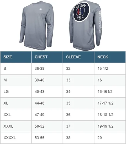 Vista 5 de Beretta Men's USA Trident Logo Vintage Long Sleeve Cotton T-Shirt