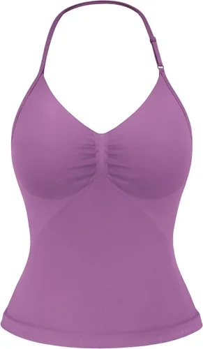 Vista 7 de YEOREO SoftHue Impact Longline Top de Tirantes para Mujer Camiseta sin Mangas Halter para Ejercicio sin Espalda Gimnasio Longline con Correa