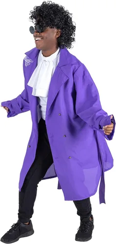 Vista 6 de Disfraz y accesorios de Halloween de príncipe - Abrigo morado peluca blusa gafas