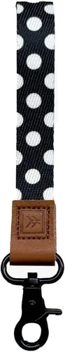 Vista 29 de Correa de muñeca de Thread Wallets para hombres y mujeres, llavero de pulsera para insignia, billetera y correa de muñeca para teléfono Negro