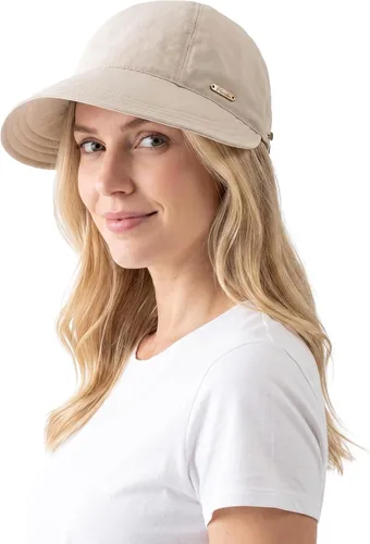 Vista 8 de Sombrero de sol de ala ancha para mujer, sombreros de pesca para senderismo con apertura de cola de caballo Marrón café