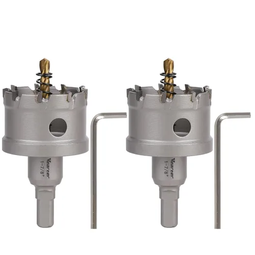 Vista 37 de Sierra perforadora de carburo de 1-1/2 pulgadas (1.496 in) para metal duro, cortador de agujeros con punta de carburo de tungsteno con broca piloto