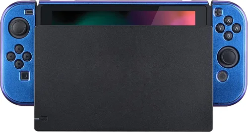 Vista 7 de eXtremeRate PlayVital - Carcasa trasera brillante para consola Nintendo Switch, controlador de mano NS Joycon protector separable, carcasa dura