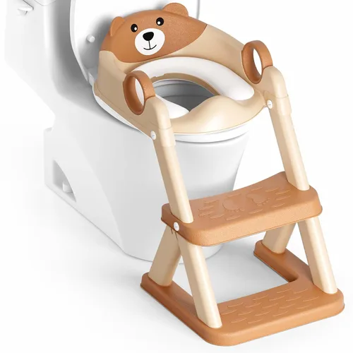 Vista 11 de Asiento de Entrenamiento de Baño, Asiento de Inodoro Mejorado para Niños y Niñas, Asiento de Entrenamiento de Baño 2 en 1 para Niños, Asiento
