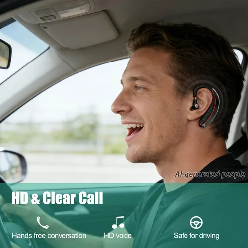 Vista 5 de Auriculares Bluetooth, auricular inalámbrico Bluetooth con funda de carga de 500 mAh para auriculares ultraligeros manos libres V5.3 con micrófono