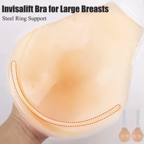 Vista 5 de Sujetador invisible levantado, sujetador adhesivo de silicona, cinta adhesiva de silicona oculta con correa, brasier Invisilift para pechos grandes