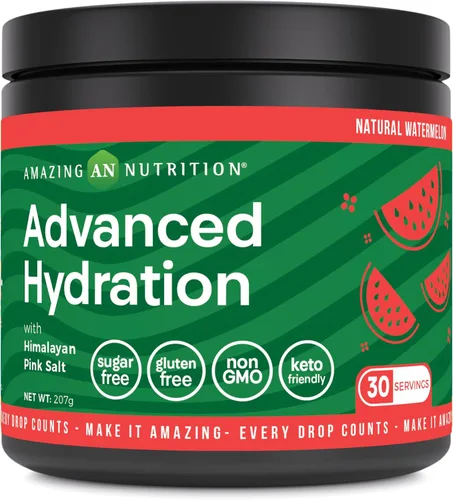 Vista 4 de Amazing Nutrition Hidratación avanzada, polvo de electrolitos, 30 porciones, empaquetado con minerales esenciales, sin azúcar, apto para dieta