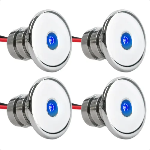 Vista 9 de Five Oceans Luces LED marinas de cortesía, mini luz de acento, interior redondo de lujo para barco, cubierta, cabina, LED azul, para pontón, velero