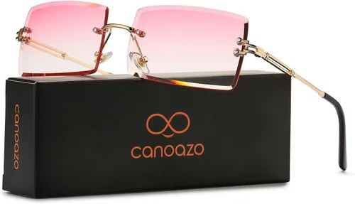 Vista 9 de Rimless Rectangle Sunglasses Women Men Trendy Square Y2K Glasses Retro Frameless Eyewear Gradient Lens