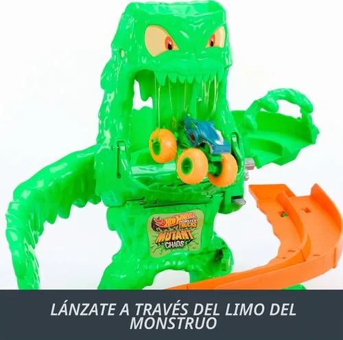 Vista 4 de Hot Wheels Monster Trucks Mutant Monster Takedown Playset & Rhinomite