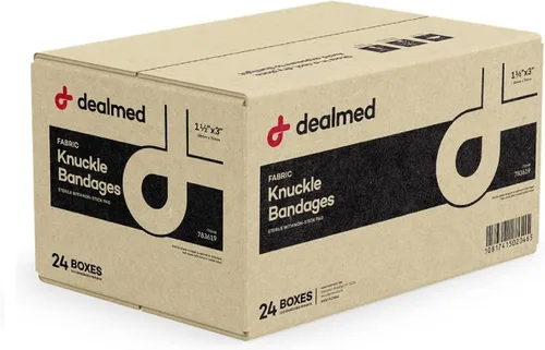 Vista 8 de Dealmed Vendajes adhesivos flexibles para nudillos de tela, 100 unidades (1 paquete) vendajes con almohadilla antiadherente, sin látex, kit