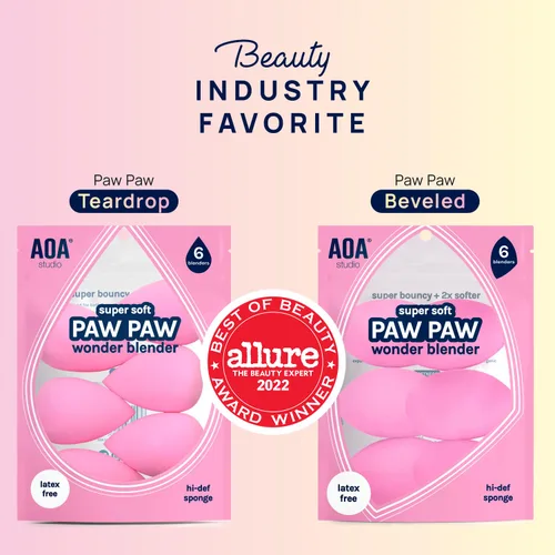 Vista 2 de AOA Studio Juego de 6 esponjas de maquillaje de colección, esponja de maquillaje, sin látex y de alta definición, súper suave, juego de 6 esponjas