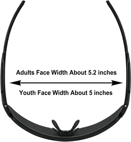 Vista 2 de OMEKOL Dos tamaños para adultos y jóvenes, lentes de sol polarizados para hombres y mujeres, para deportes al aire libre, gafas de béisbol UV400