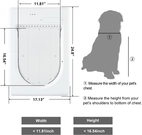 Vista 8 de Puerta inteligente electrónica para mascotas AJKJ, puerta automática para perros con 3 modos, puerta electrónica con sensor de batería con 1 llave