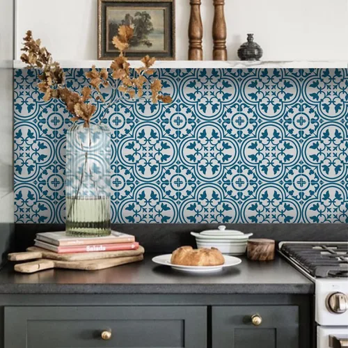 Vista 20 de Alwayspon Adhesivos de transferencia de azulejos de vinilo esmerilado para despegar y pegar, calcomanías autoadhesivas para azulejos de pared