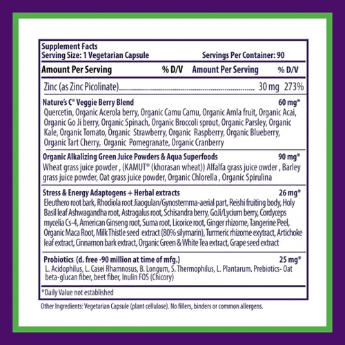 Vista 7 de Paradise Herbs Suplementos de zinc con picolinato y Natures C, para apoyo inmunológico, súper potente, ultra puro, sin gluten, sin OMG, vegano, 30