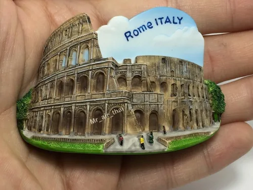 Vista 4 de WitnyStore Pequeño Coliseo Romano Anfiteatro Antiguo en Roma Italia Sur Europa Atracciones Turísticas Resina Refrigerador Imán Viajero Recuerdo